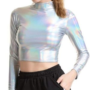 Holographic space girl outfit